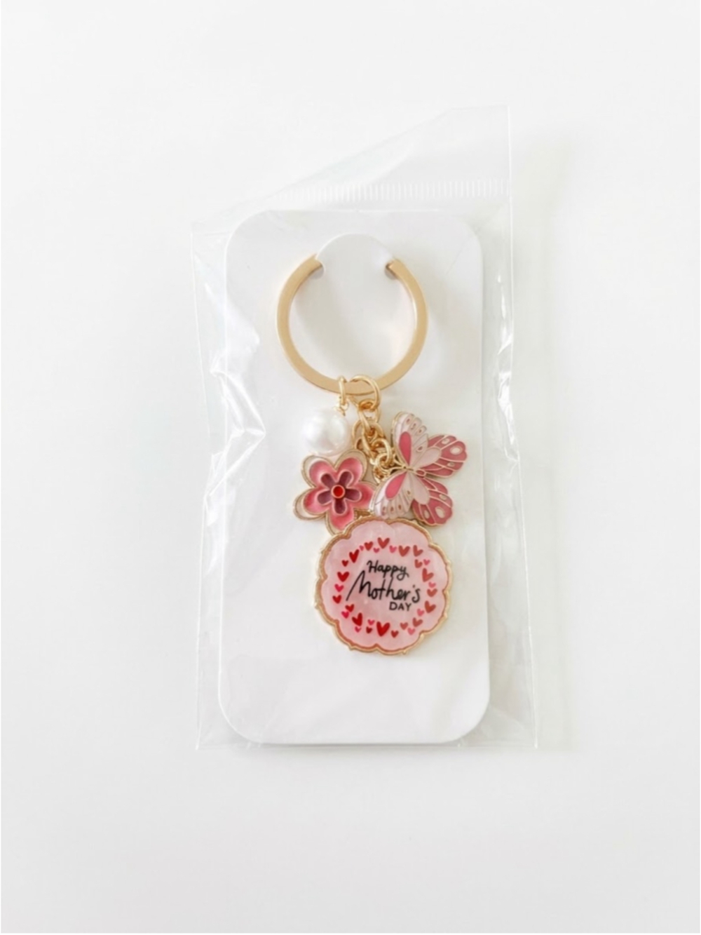 Women's Mother's Day Keychain One Size Pink Gold